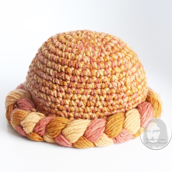 Yves Saint Laurent Knit Hat Multicolor Thick Braid Wool Cap Vintage 1970s Rare main image 14